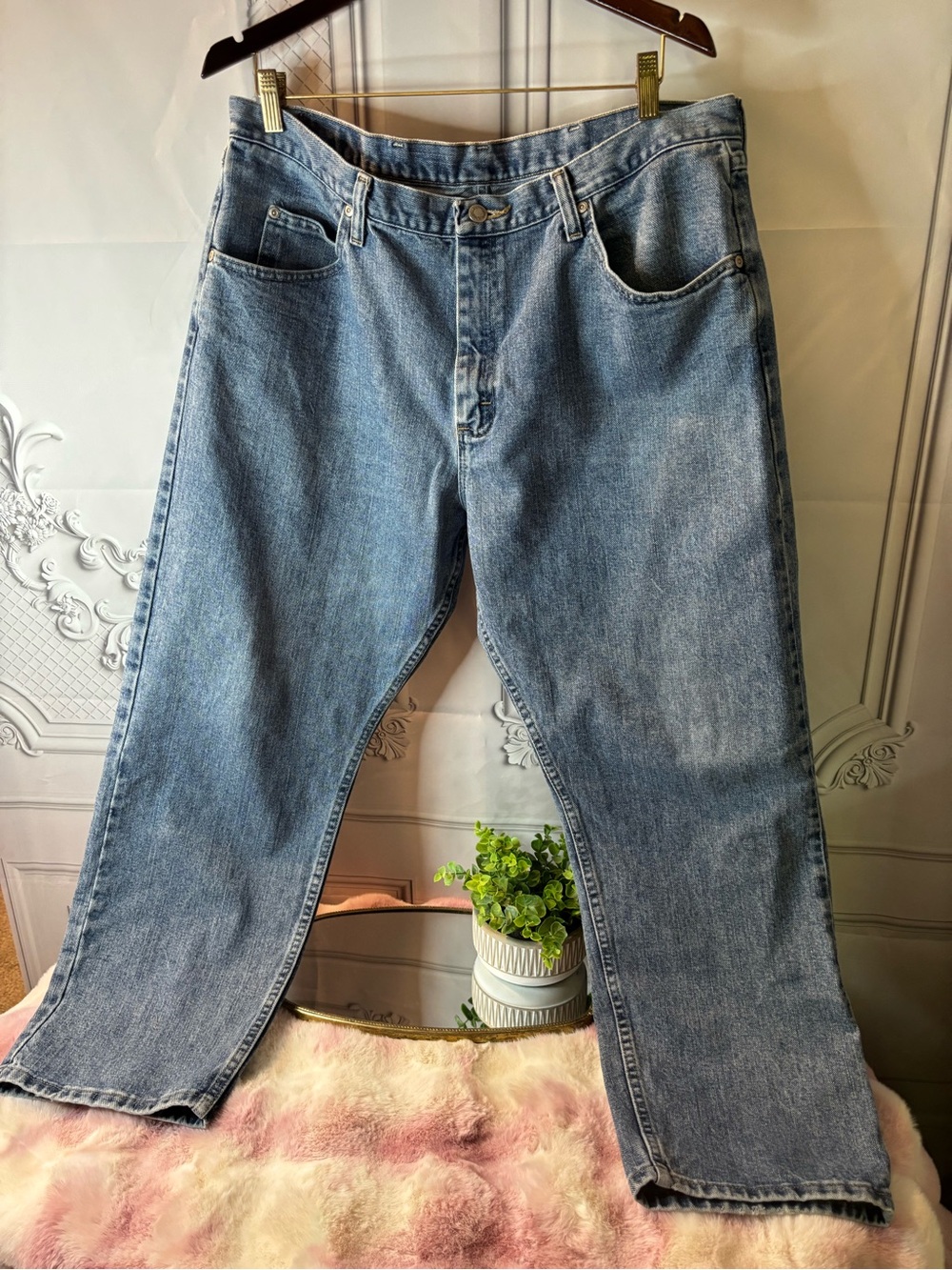 Wrangler Men's Light Blue Relaxed Fit Jeans,  38 x29